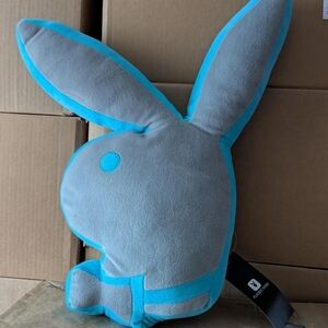 Playboy Bunny Gray and Blue Bunny Pillow